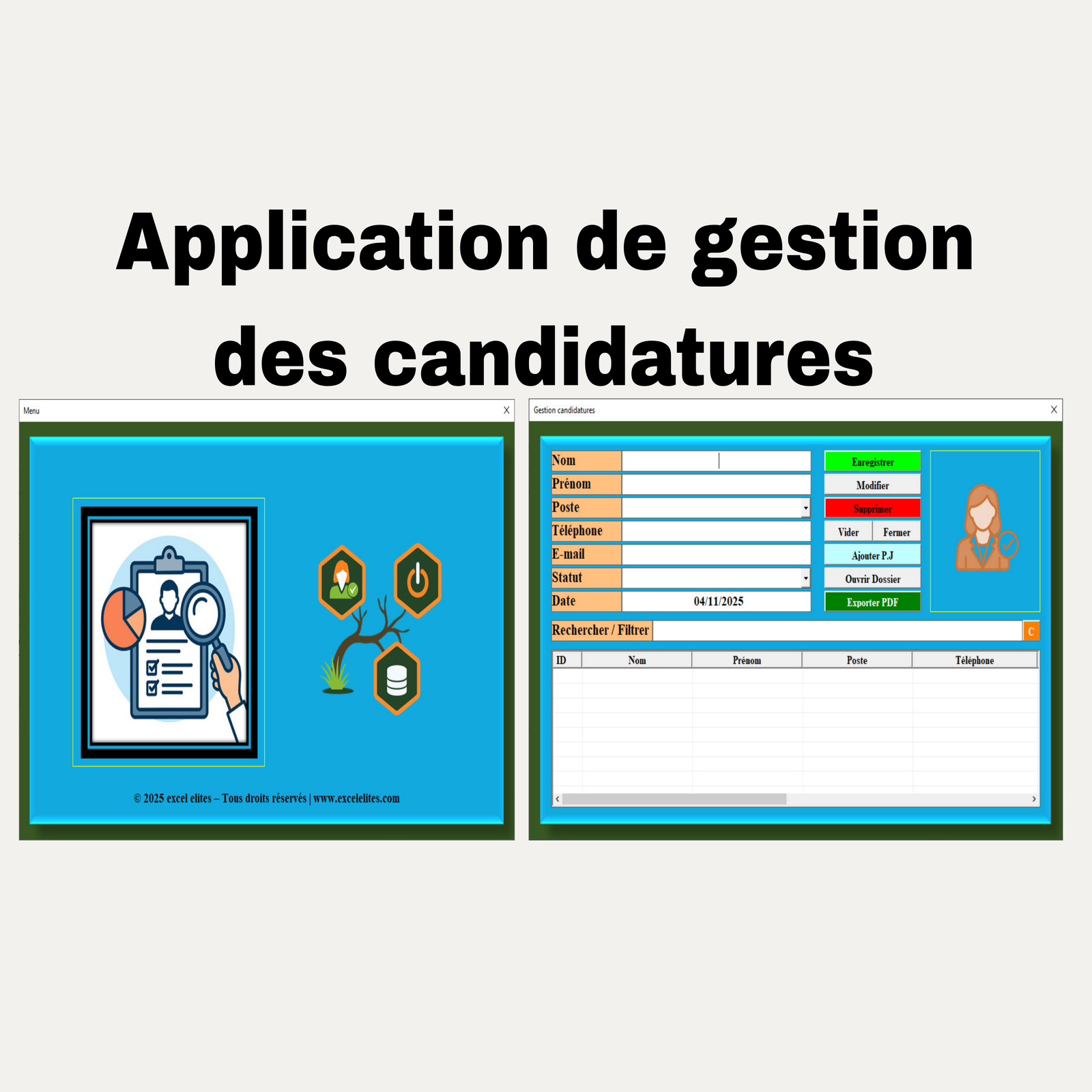 Application Excel RH – Gestion des candidatures automatisée